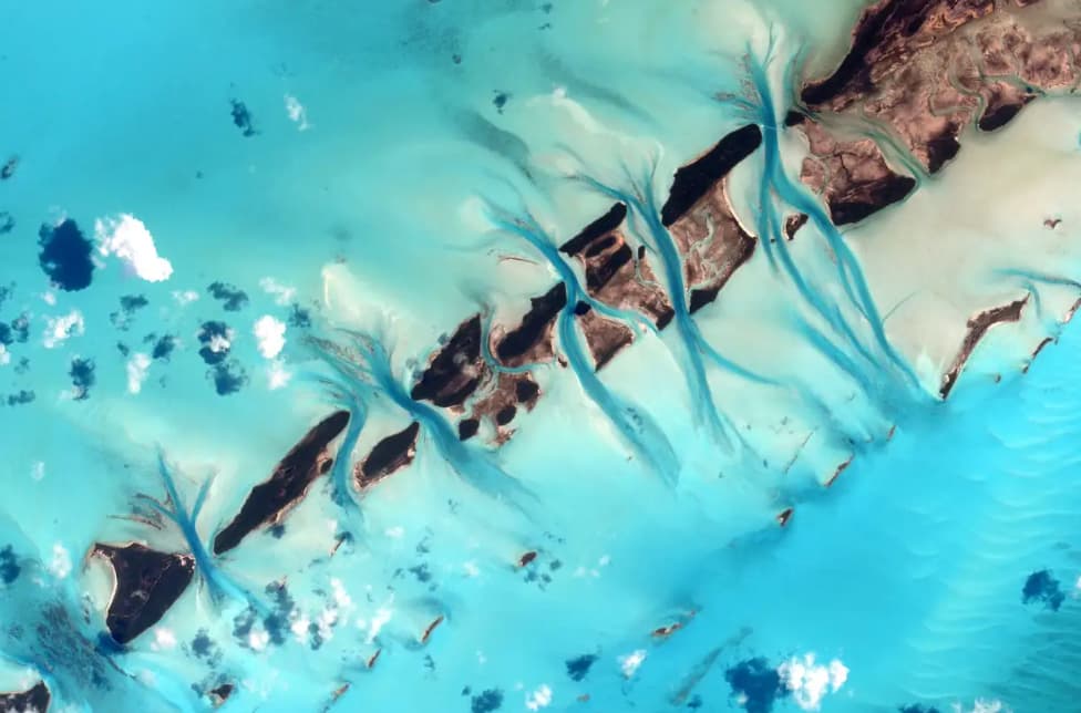 The Bahamas, as viewed from orbit. 